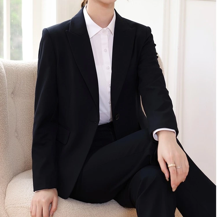 西装套装女气质职业正装高级感黑色小西服职业装房地产正装