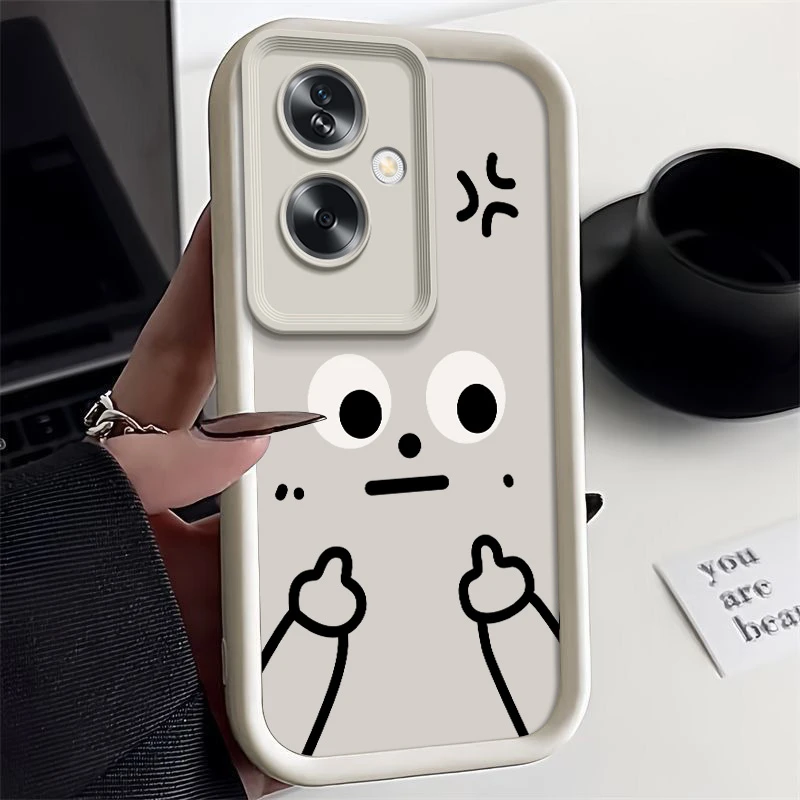 生气鄙视适用oppoa2手机壳PJB110防摔全包边液态硅胶保护套简约潮