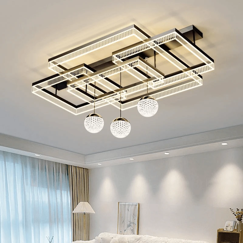 2024新款客厅灯现代简约大气意式主灯大厅方形导光板卧室吸顶灯