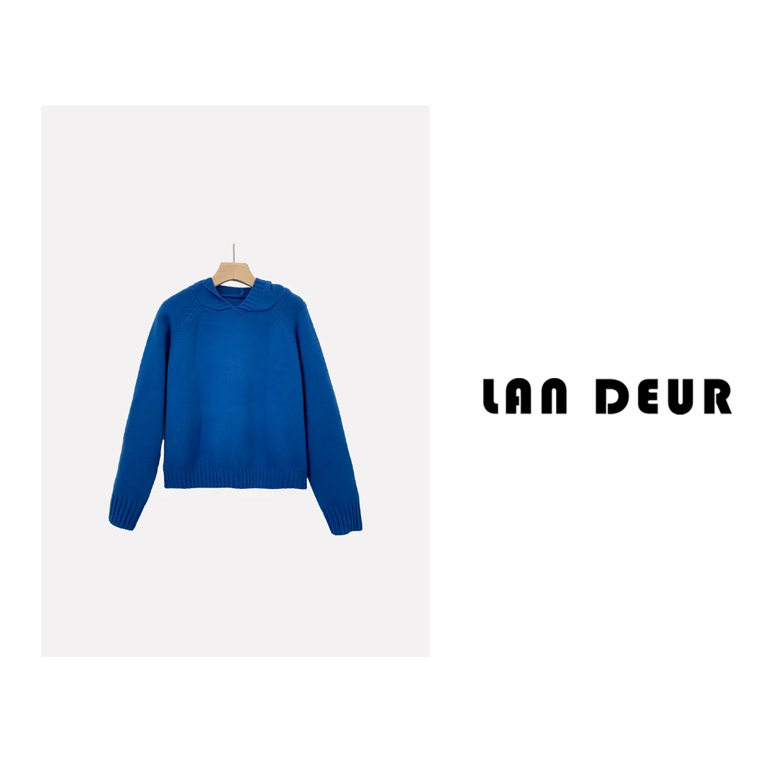 JIUJIU【琉璃爵士】显白秋冬氛围感通勤时尚连帽针织衫1019