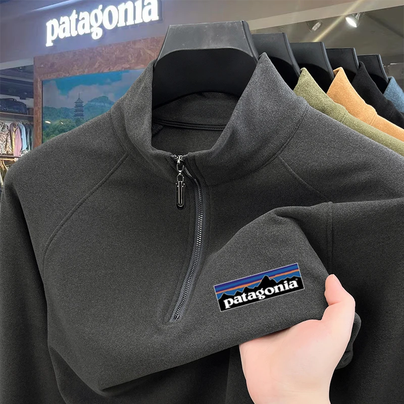 Patagonia/巴塔哥尼亚户外运动T恤秋冬抓绒长袖休闲立领打底卫衣