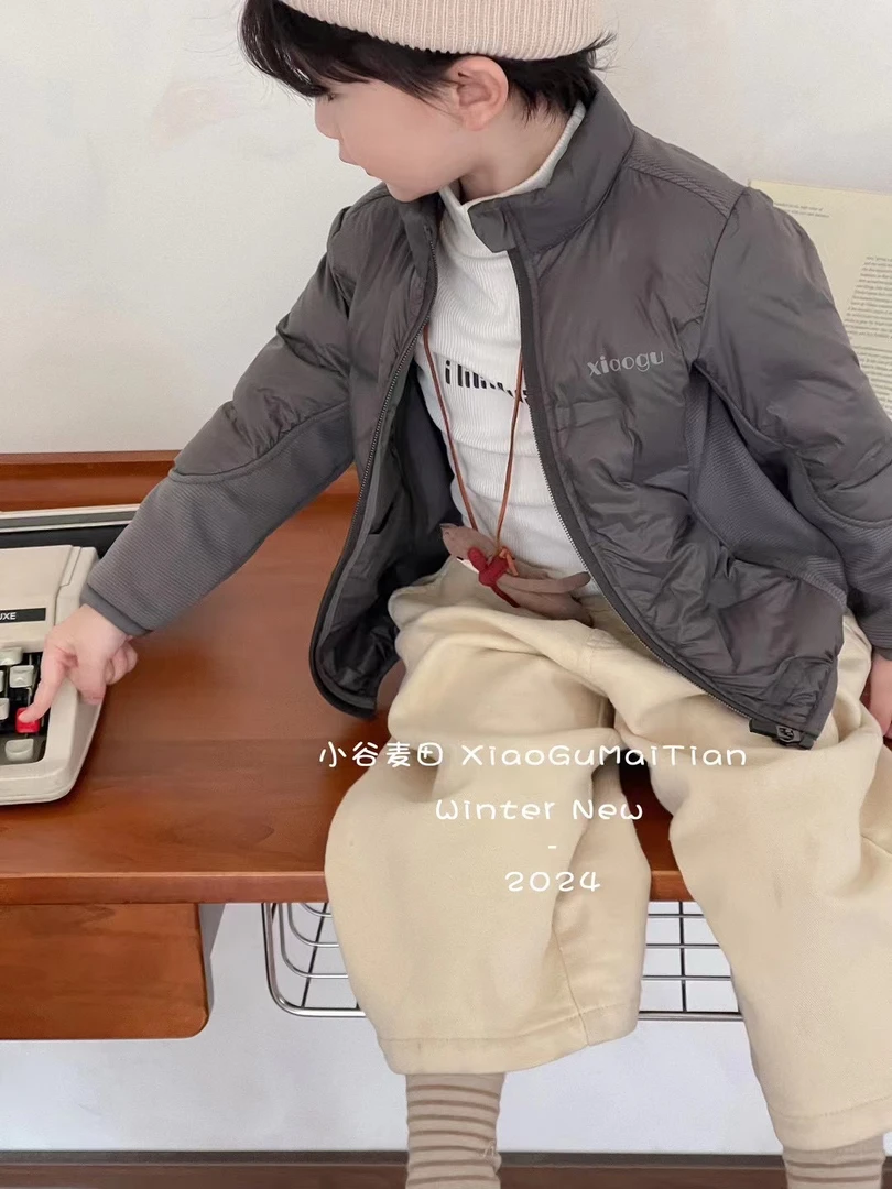 【053】实体品牌2024秋冬新款韩系网红潮款搭配男童女童羽绒服保暖