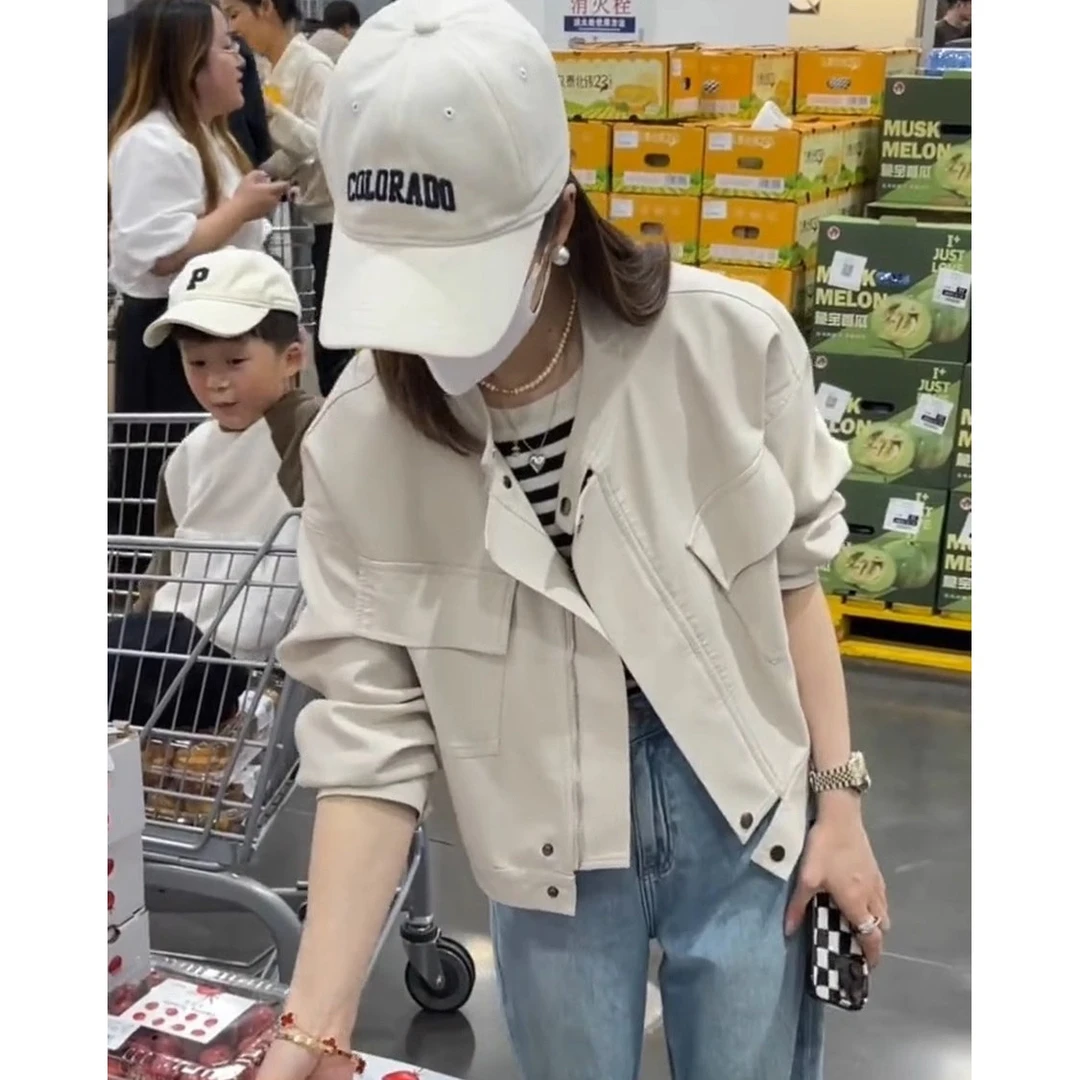 2024秋冬新款休闲小皮衣外套女宽松显瘦pu皮机车服短款夹克2212