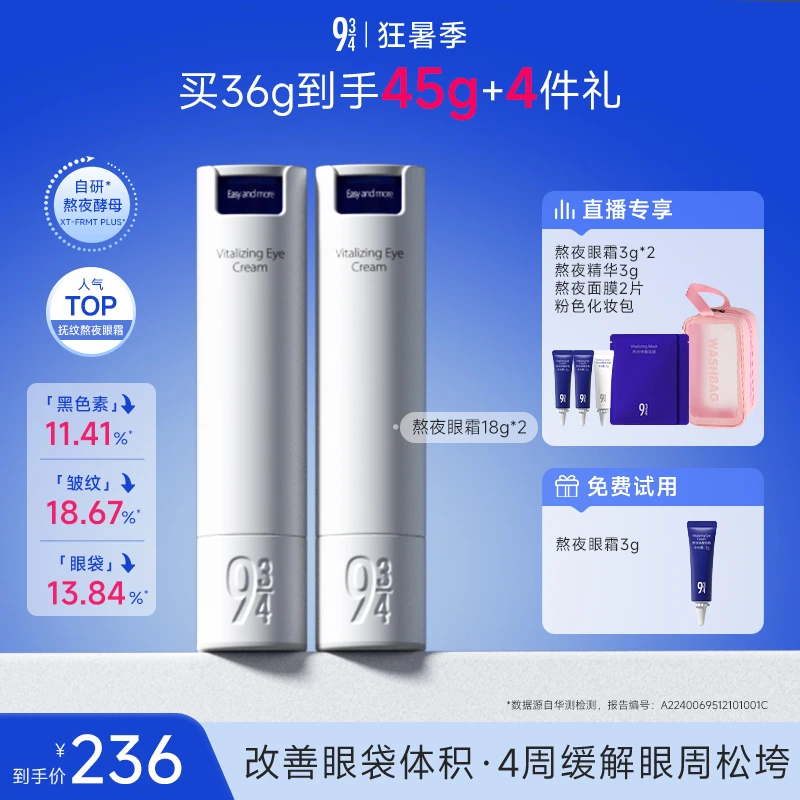 【熬夜眼霜】943改善眼周黑眼圈抚平干纹补水保湿紧致水润抗老