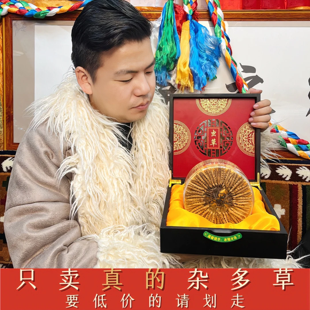 【央金推荐】4根/克100根冬虫夏草礼盒佳补品 支持鉴定黄色冬虫草