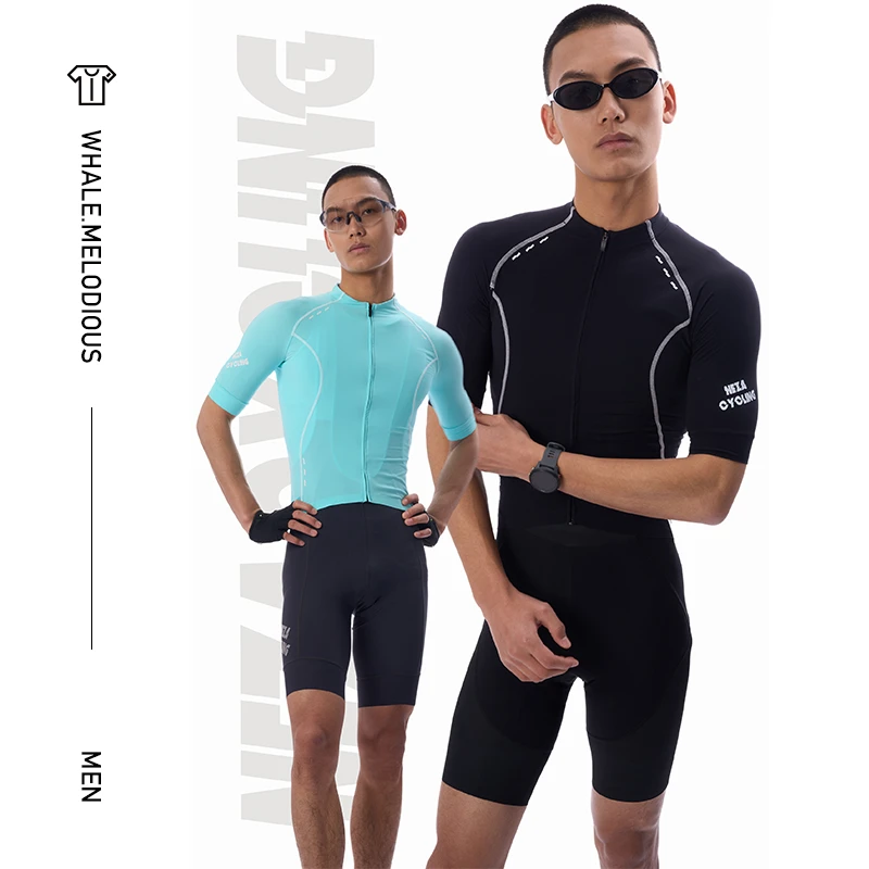 NEZA「鲲.雍鸣」男款夏季高弹骑行服 透气速干短袖上衣 自行车