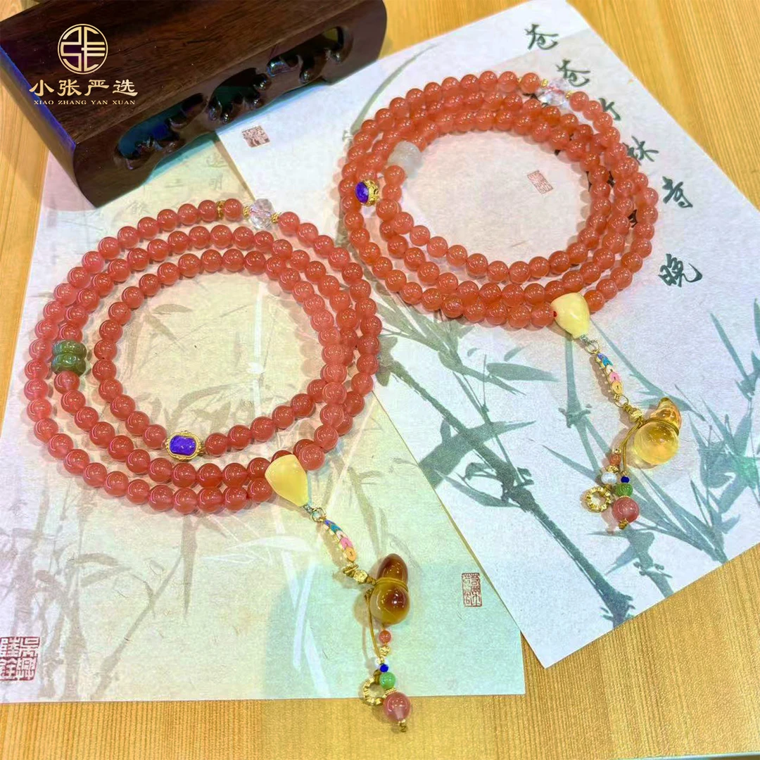 【小张推荐】WJH07567 南红圆珠DIY款项链 6mm 多样发其一