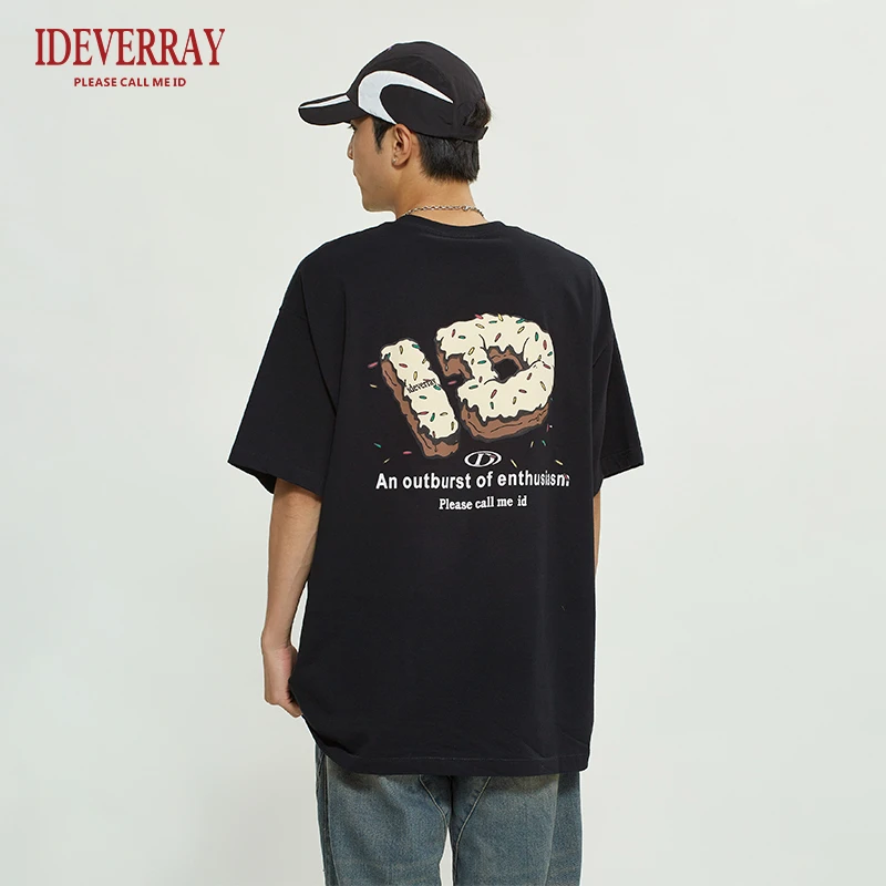 【直播专属】IDEVERRAY立体蛋糕情侣装字母短袖T恤胶浆宽松百搭圆领