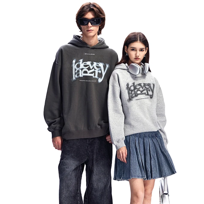 IDEVERRAY轻奢设计男女同款连帽卫衣22MSLWY-TM1221DB