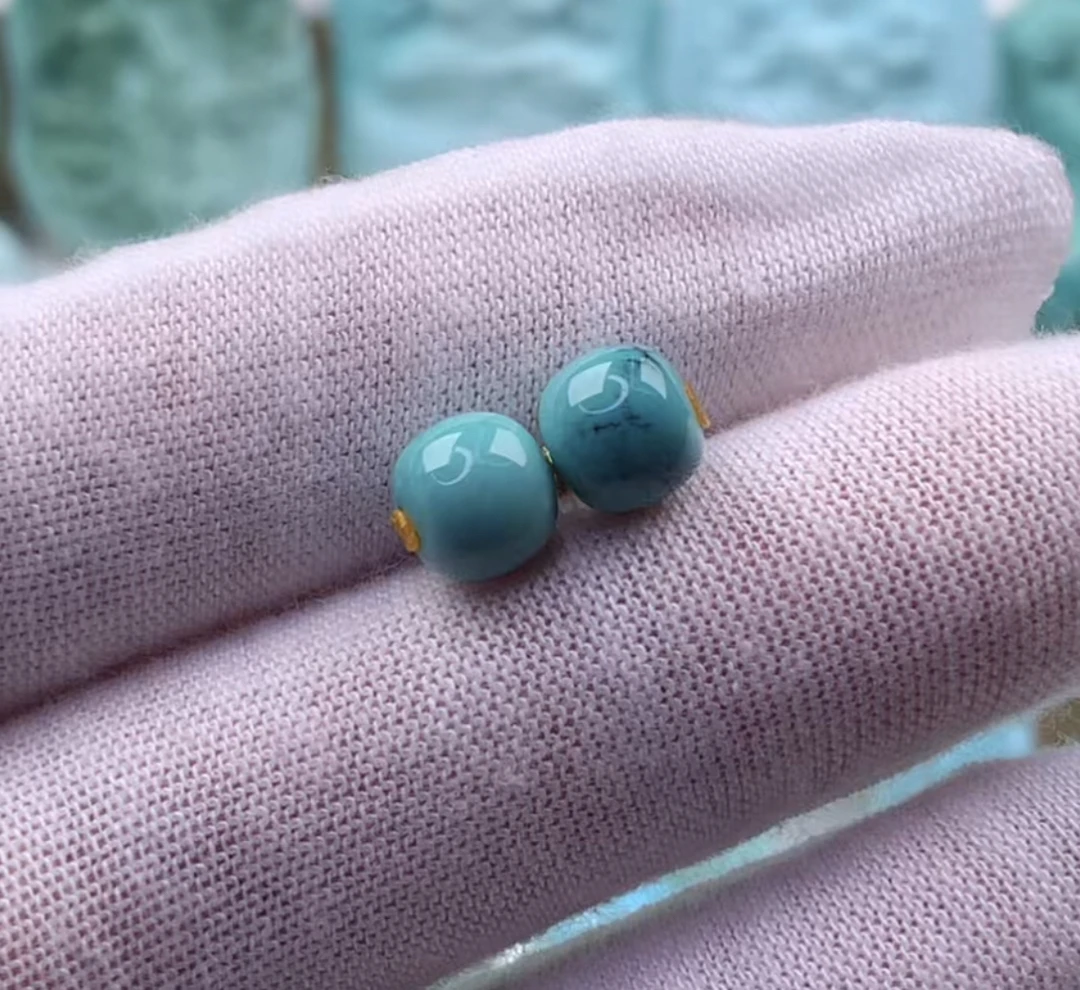 原矿绿松石精品老型7.3毫米