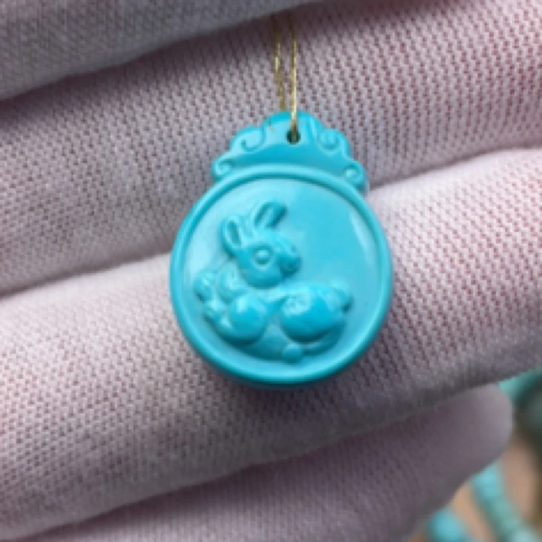 原矿绿松石精品吊牌2.52g