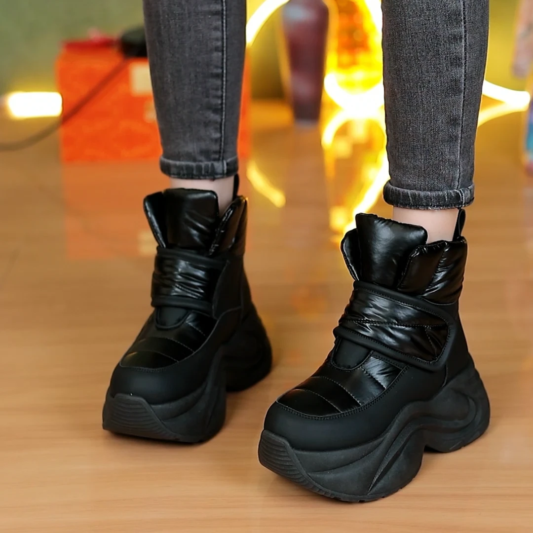 内增高雪地靴女冬加绒加厚防水防滑2024新款厚底小个子东北大棉鞋