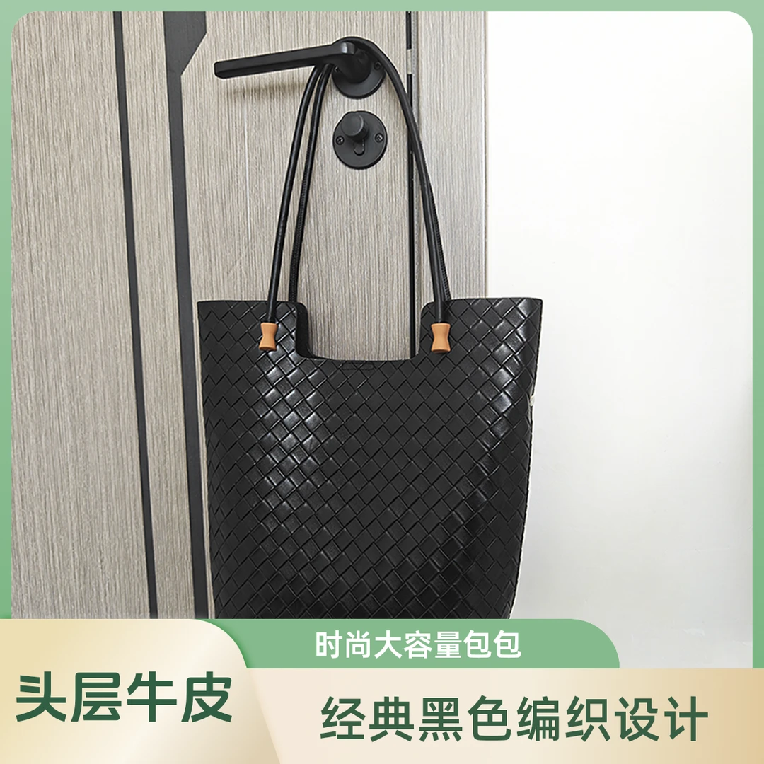 头层牛皮2025新款小众设计软皮编织包高级质感