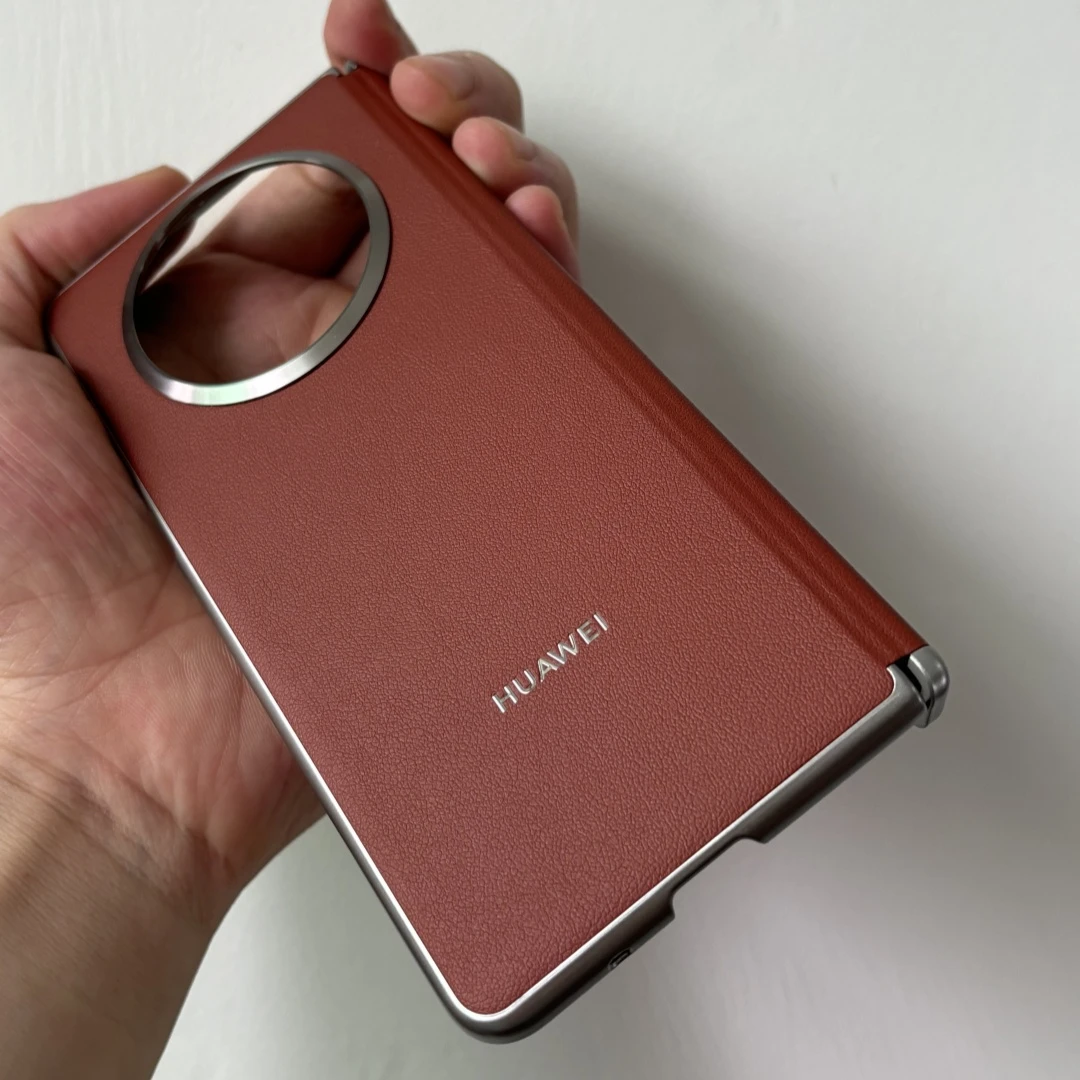 适用华为MateX5手机壳官方同款素皮高档x3中轴全包磁吸典藏敦煌色