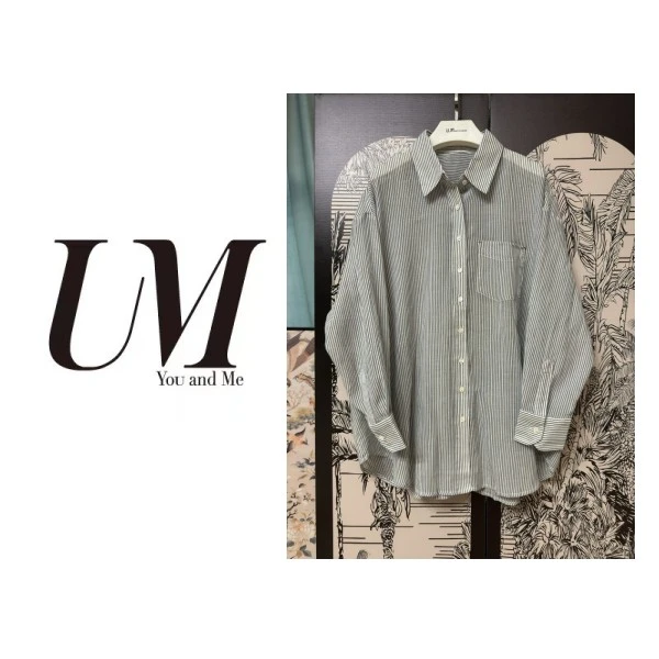 【U.M】无边轻盈夏季条纹衬衫防晒罩衫