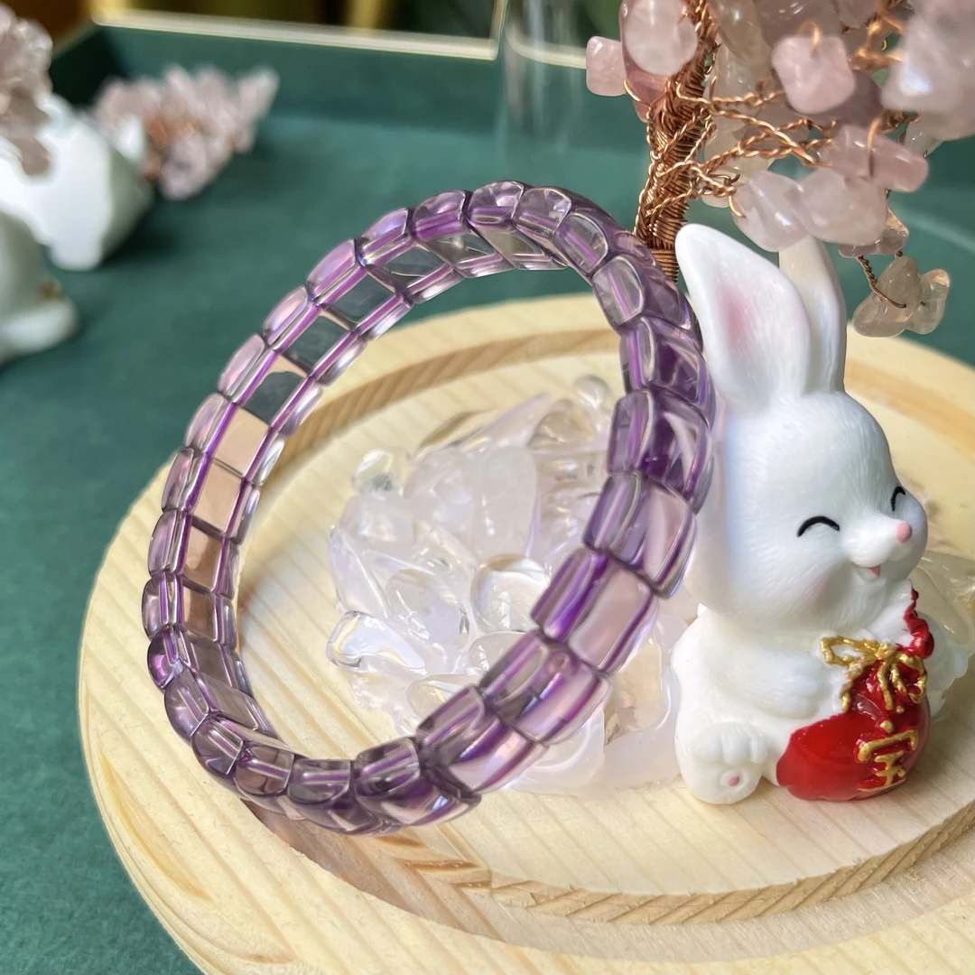 巴西5A级净水紫水晶手牌女款10mm时尚百搭天然无优化手串一物一证