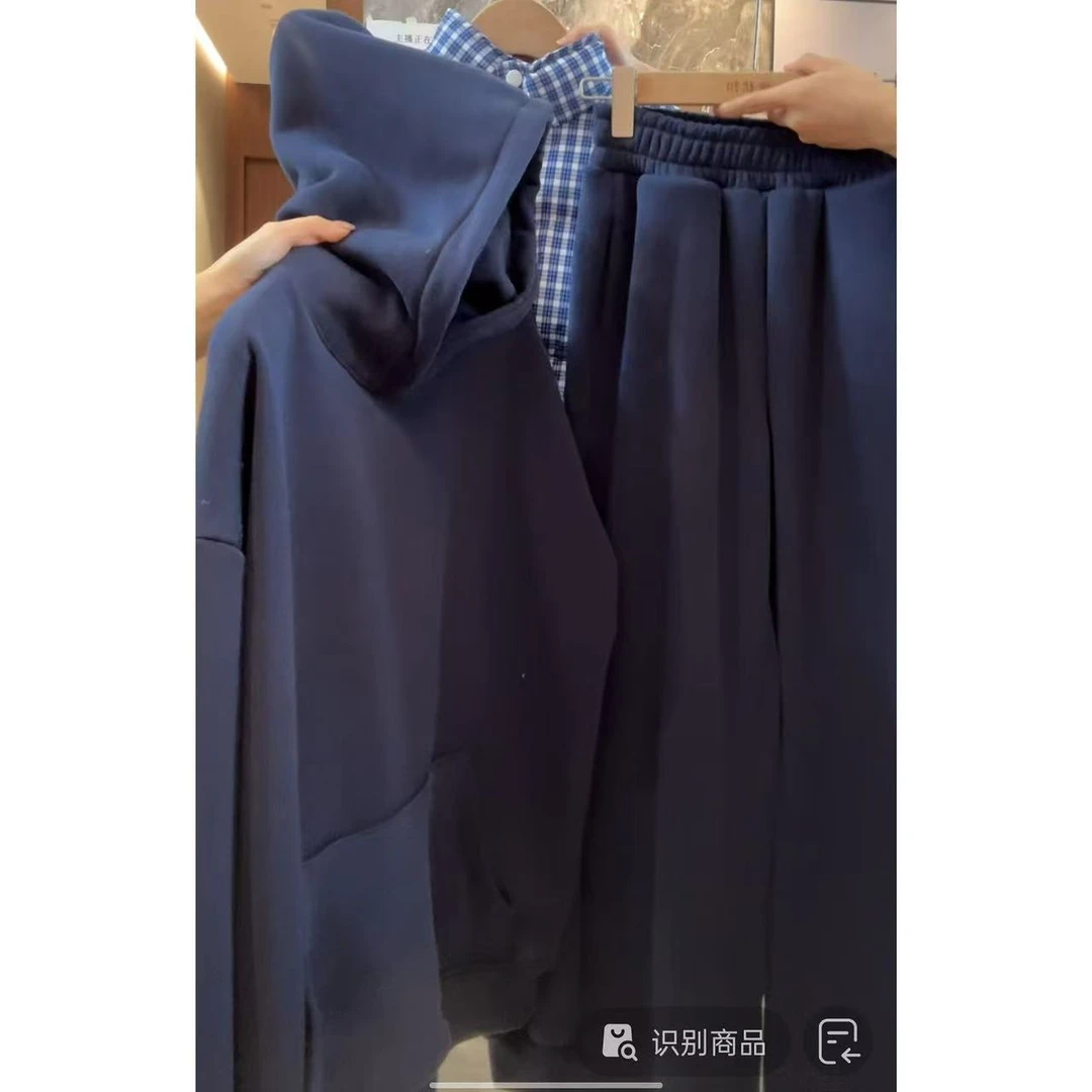 徐秋阳 有腔调 百搭时尚休闲设计感加绒显瘦显白套装11807