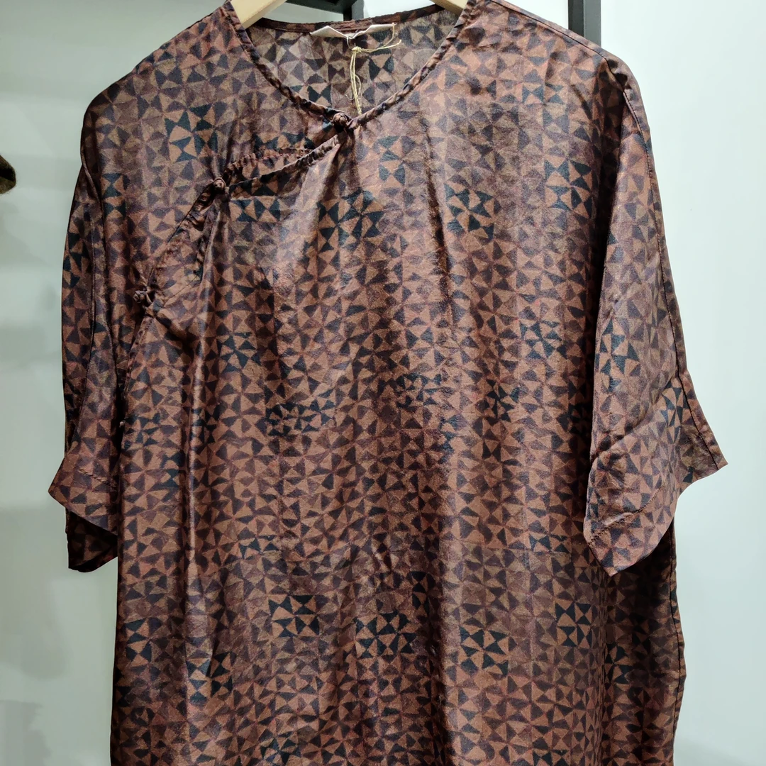 左岸迷香丝夏季中式复古气质上衣中码新中式印花短袖花色时尚小衫