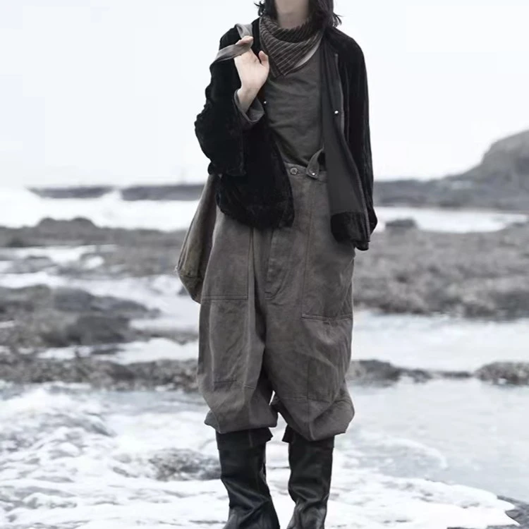 左岸泥色冬季背带裤MLXL时尚休闲宽松背带裤外套秋冬潮牌女装女款