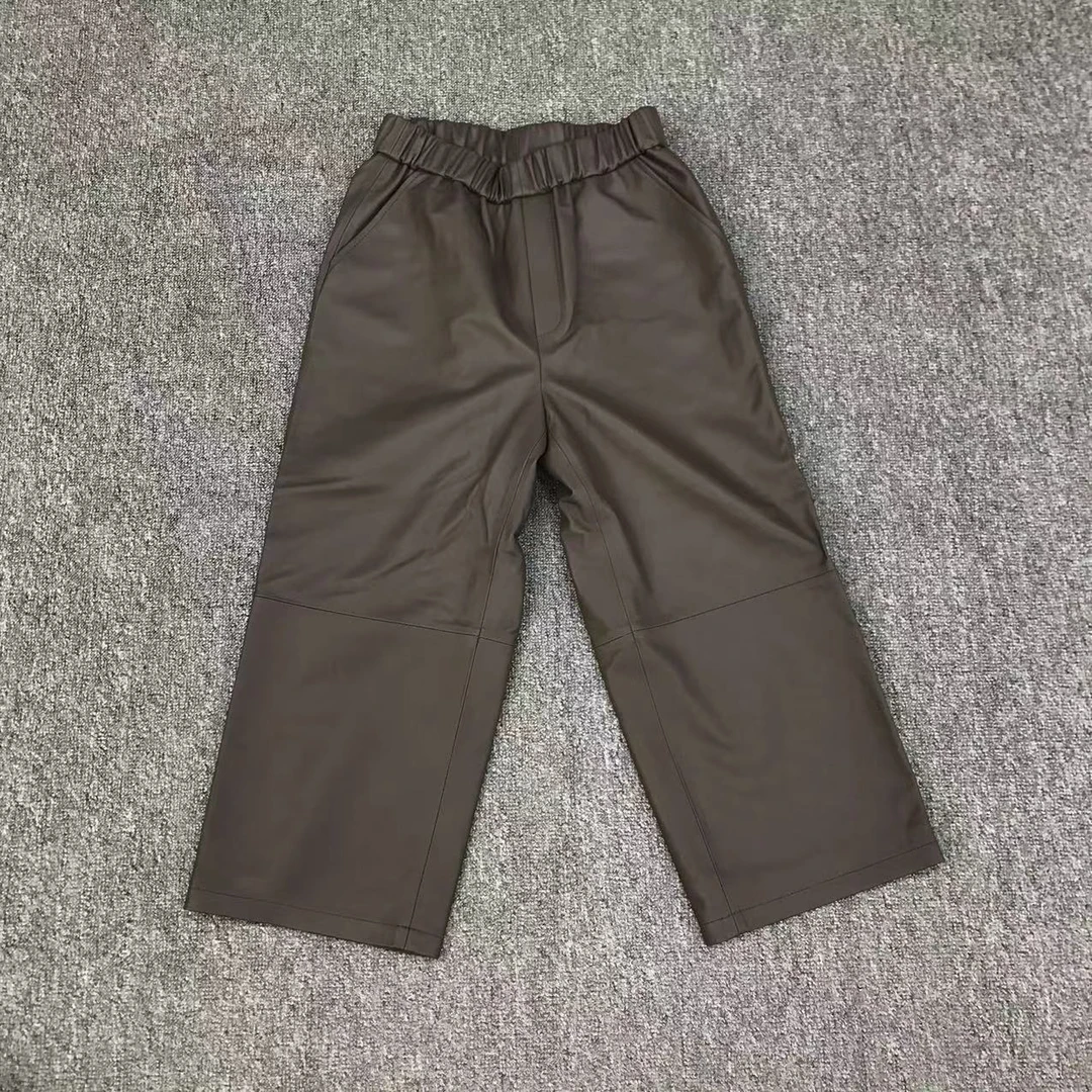 xqd皮裤女士直筒时尚户外休闲绵羊皮女款裤子