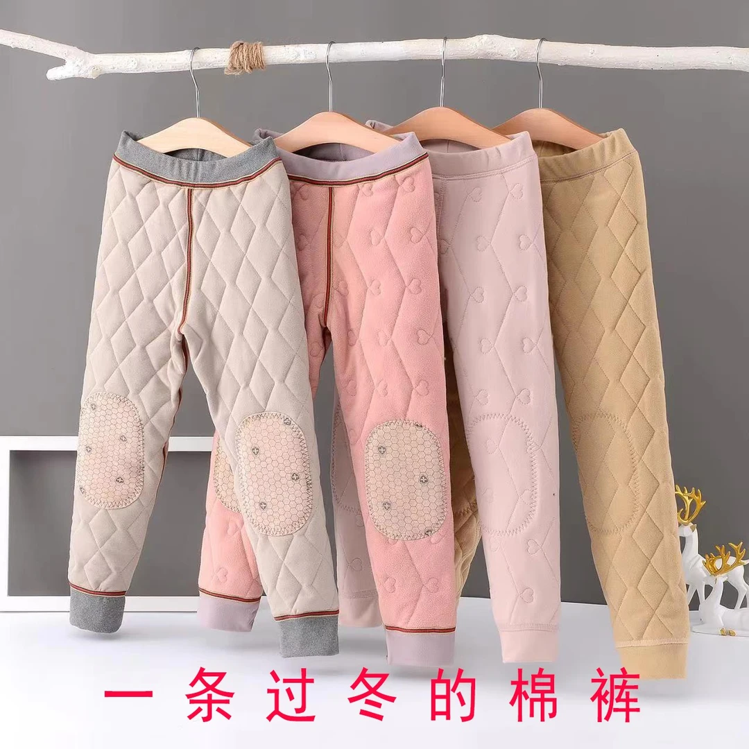 儿童加绒裤宝宝棉裤男童女童一条过冬打底裤学生校服神器加厚裤