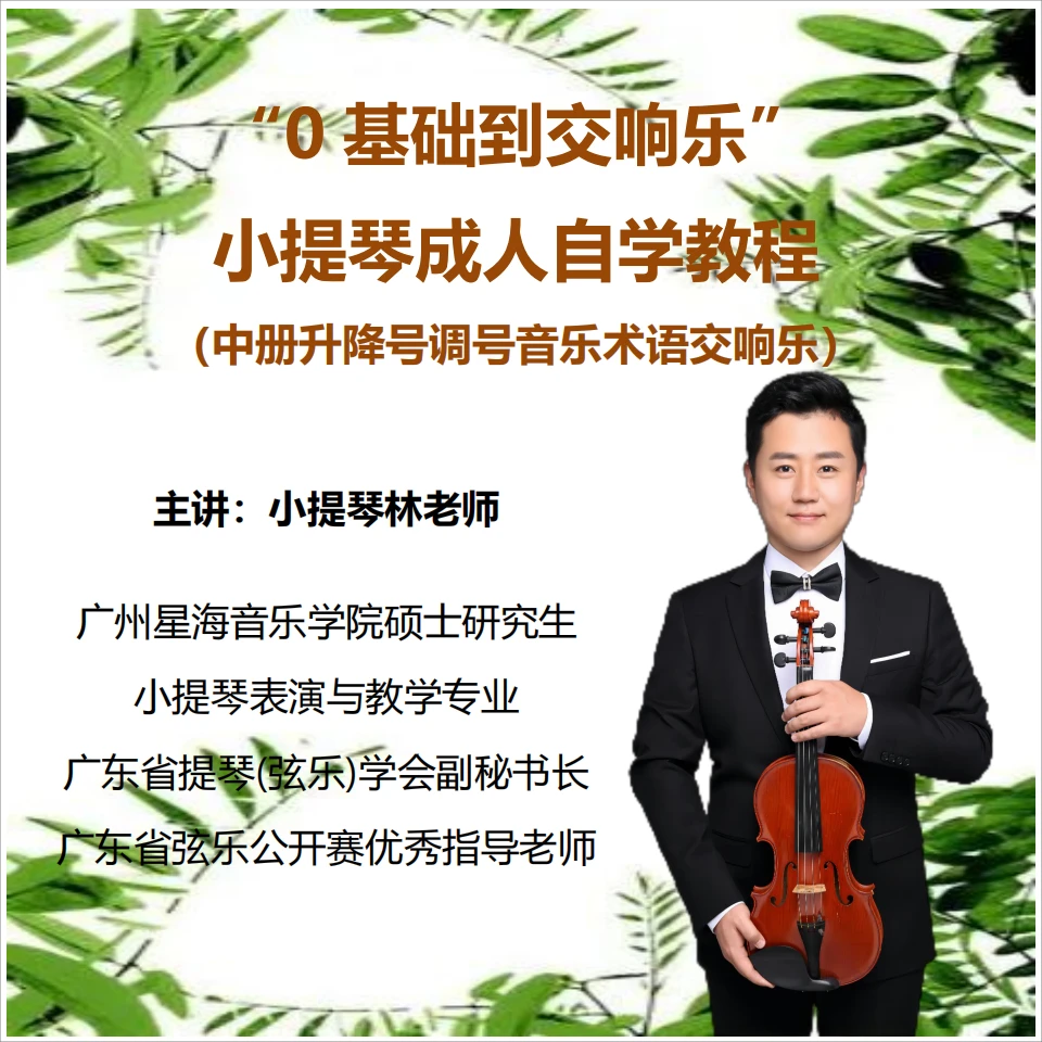 "0基础到交响乐"小提琴成人自学课程（中册升降号调号音乐术语）