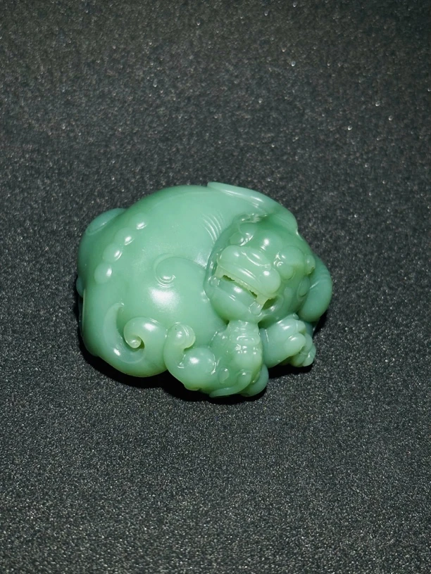 碧玉粉青手把《天禄·貔貅》