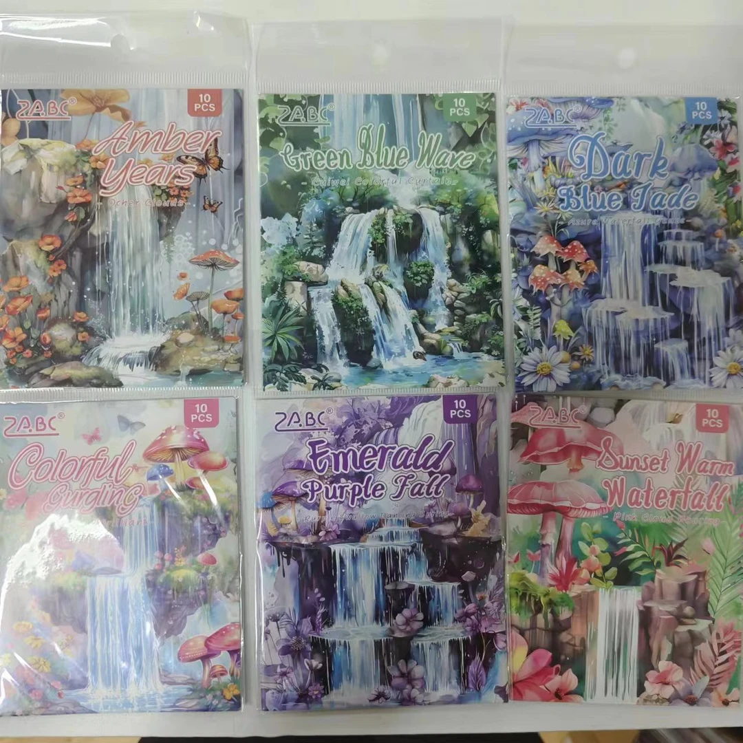 B6翠鸾瀑歌系列精美和纸贴纸