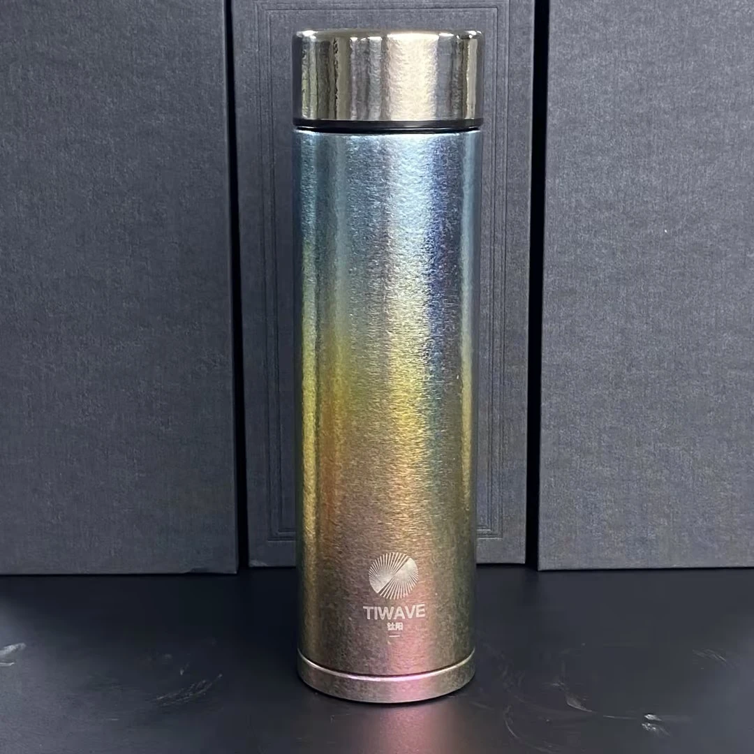 【金润推荐】双层纯钛450ml办公杯保温杯炫彩H-10