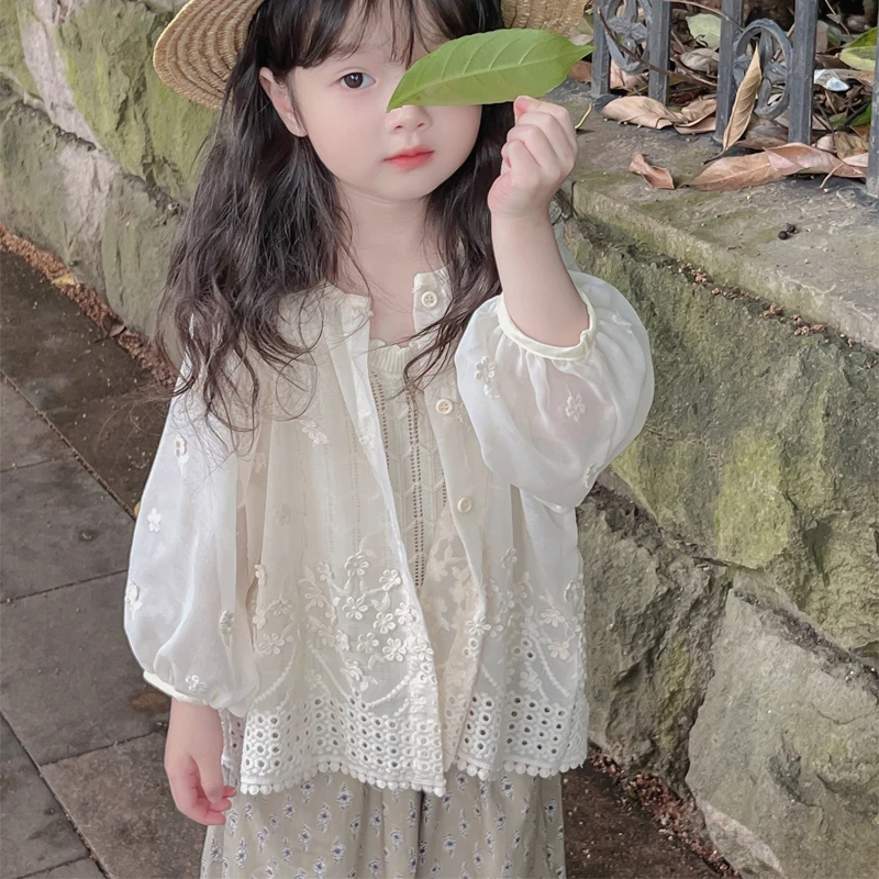 女童法式防晒衣轻薄夏季韩版童装宝宝气质开衫空调衫小女孩罩衫