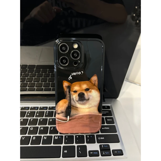 【苹果】小众呆萌打电话狗狗全包防摔手机壳iPhone14/13/12/11