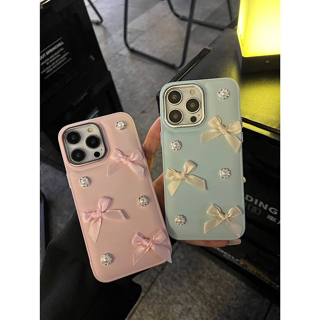 小众设计感iPhone15少女感蝴蝶结14pro手机壳ins风适用苹果系列11