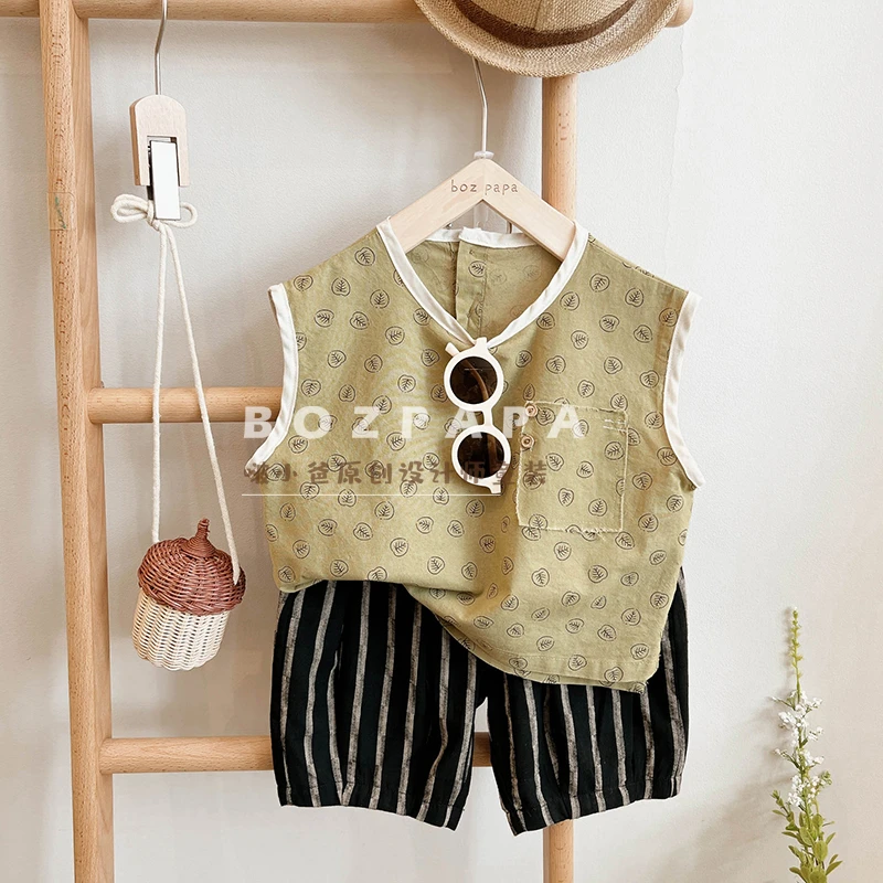 【现货】【叶耶】满印叶子小清新背心儿童夏季