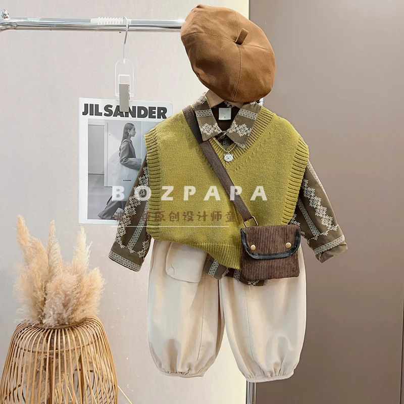 BOZPAPA【秋天协奏曲】一样又不一样的一眼爱上毛衣男童马甲23新款