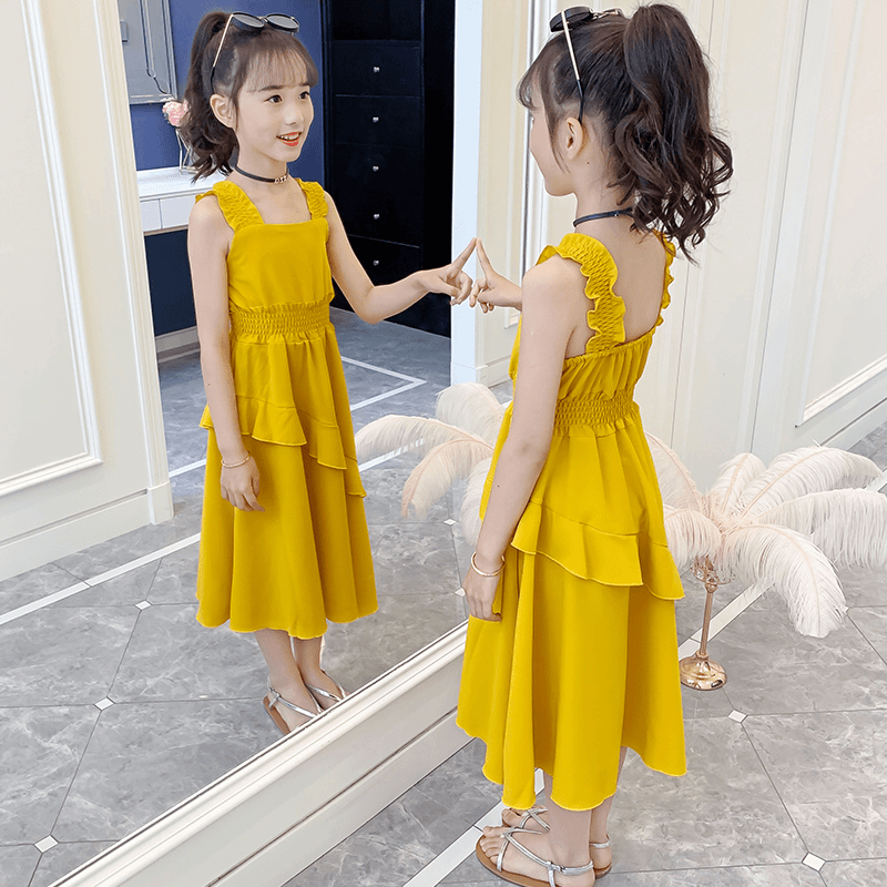 女童连衣裙夏季2024新款6-12岁中大童小女孩背带裙洋气学生公主裙