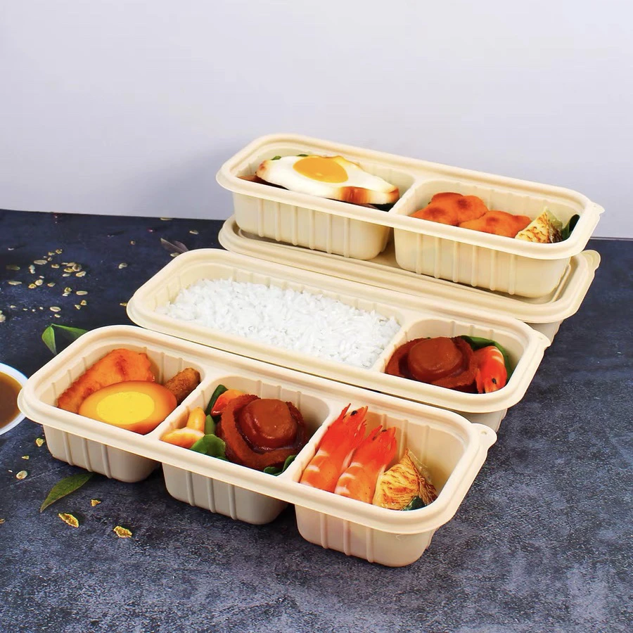 淀粉基打包盒外卖盒长方形一次性餐盒五格日式便当盒食品级环保盒