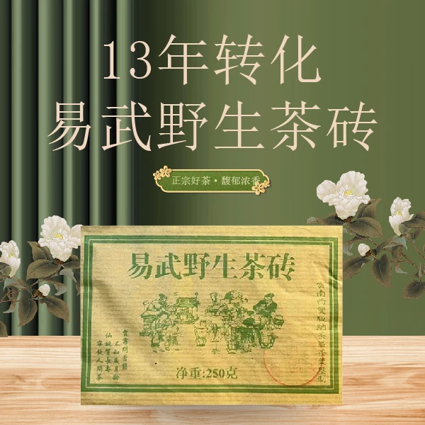 【老九好茶平西王府】13年转化易武野生茶砖野生气韵十足老九好茶