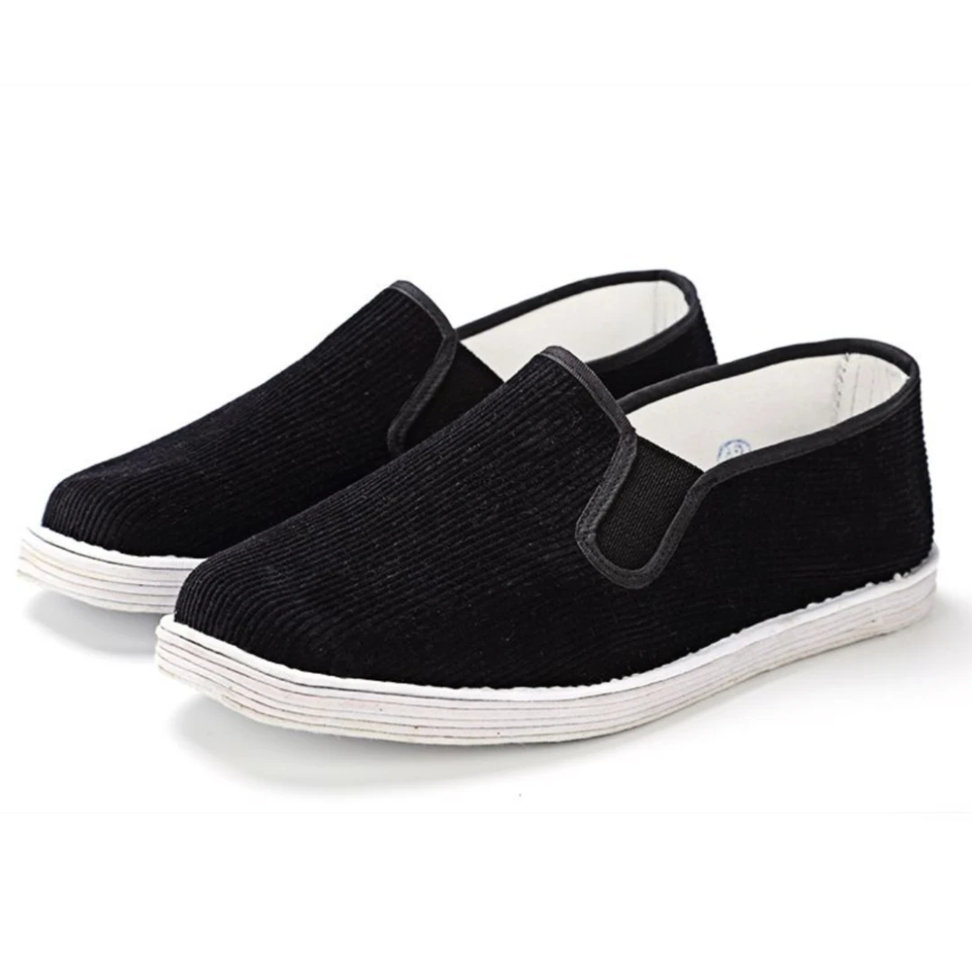 老北京千层底传统布鞋男款条绒布底鞋防臭中老年休闲条纹手工传统