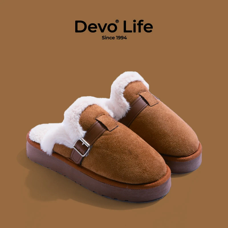 棉拖鞋女款冬季外穿防滑复古时尚百搭勃肯棉拖鞋女士居家保暖舒适