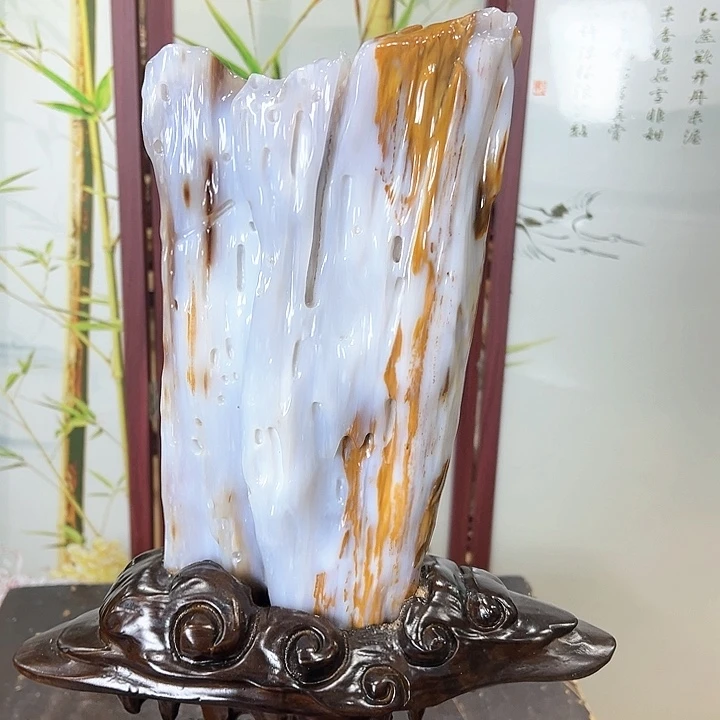 硅化玉(树化玉)摆件未镶嵌