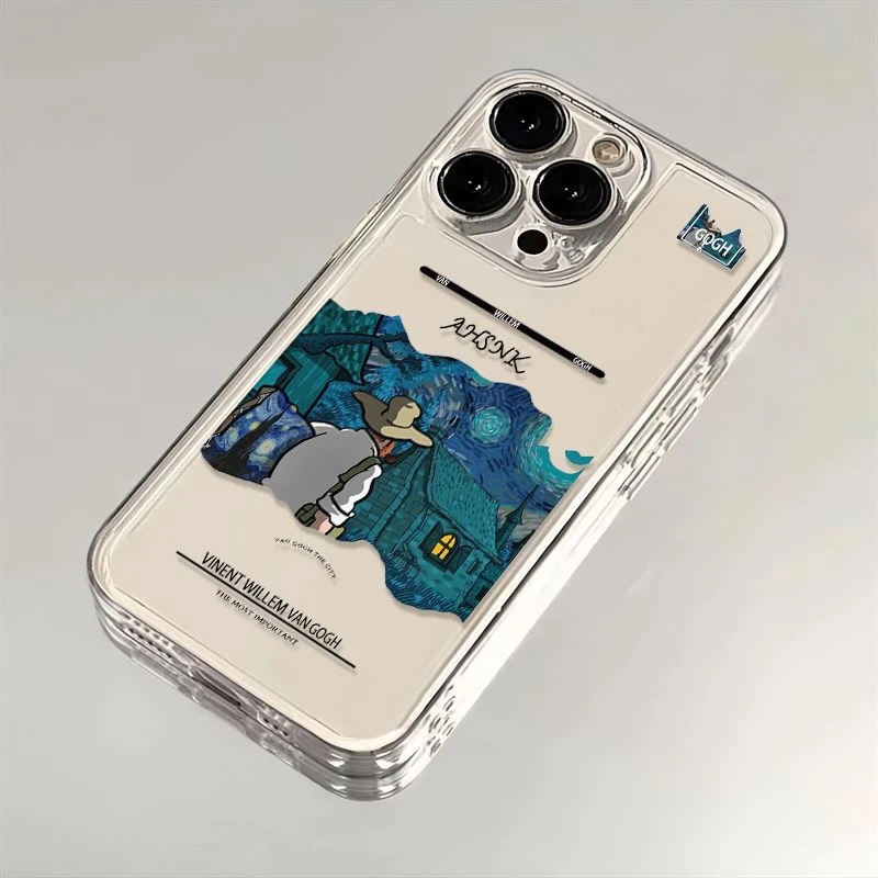 梵高艺术适用iphone16苹果SE全包保护壳15promax软14pro防摔13/12