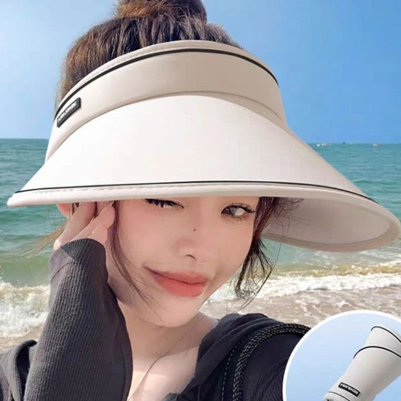 遮阳帽骑车遮脸防紫外线空顶太阳帽夏季学生帽子女户外防晒大帽檐
