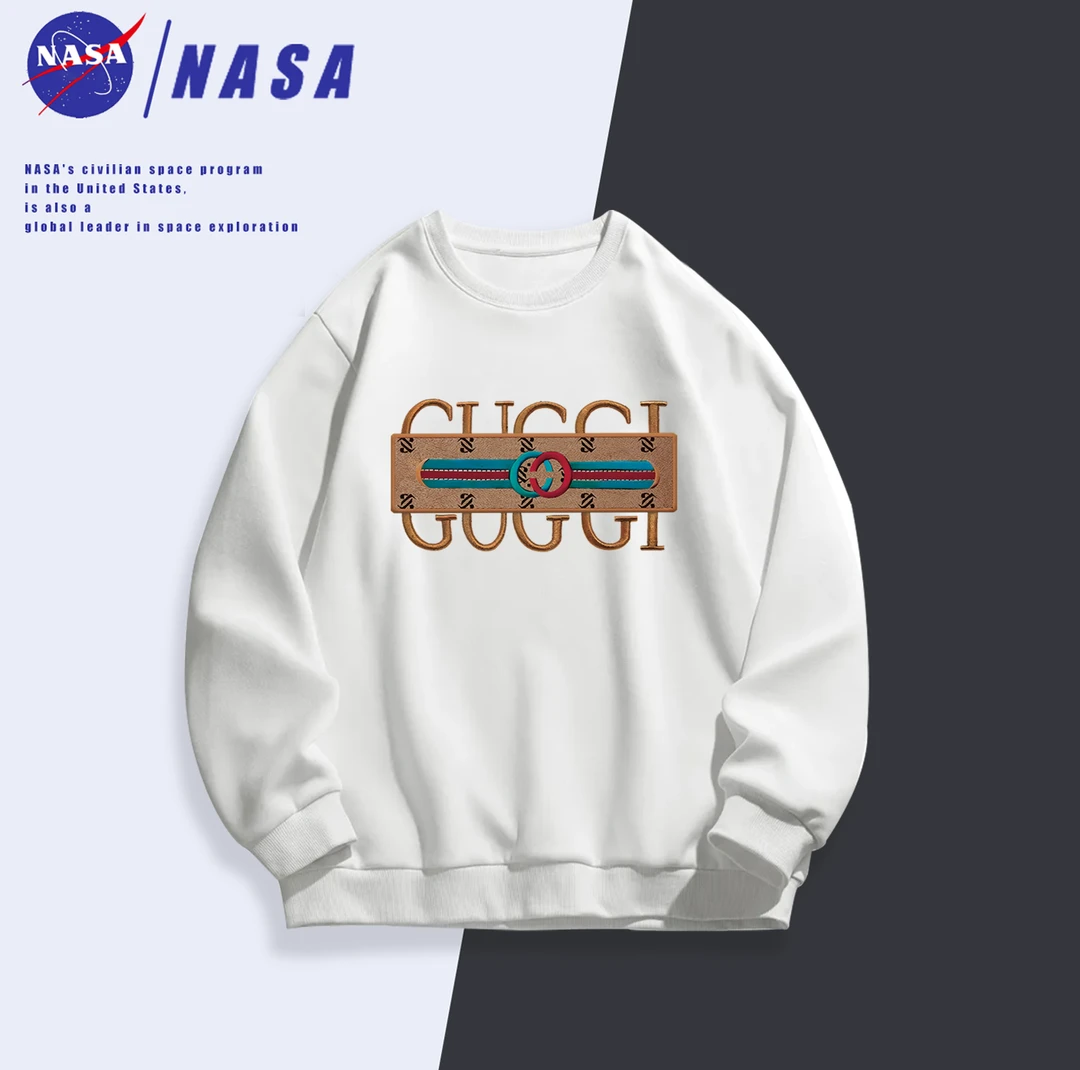 时尚百搭男女情侣款青春设计感情侣INS圆领卫衣-  GU字母