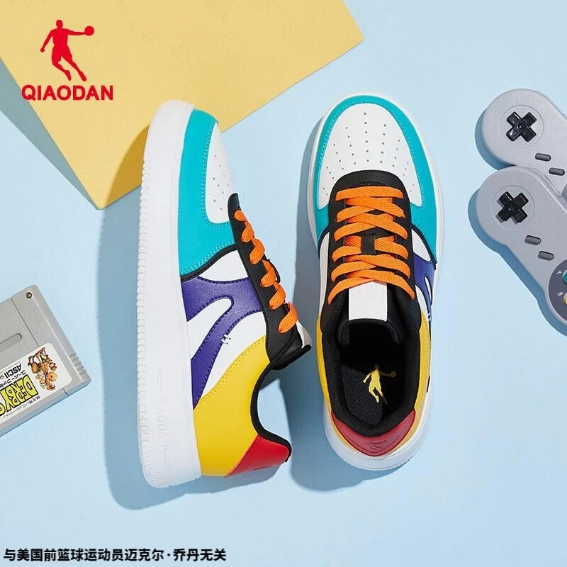 乔丹板鞋2024秋季新款运动百搭休闲鞋拼接皮面滑板鞋男鞋高能感