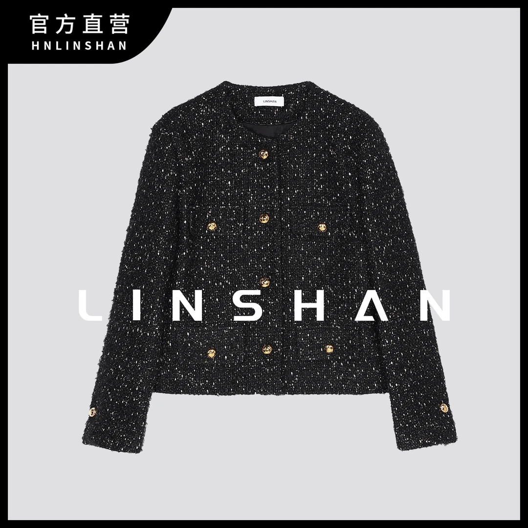 【王王专属】【闪烁星空】复古黑金小香风外套23315701