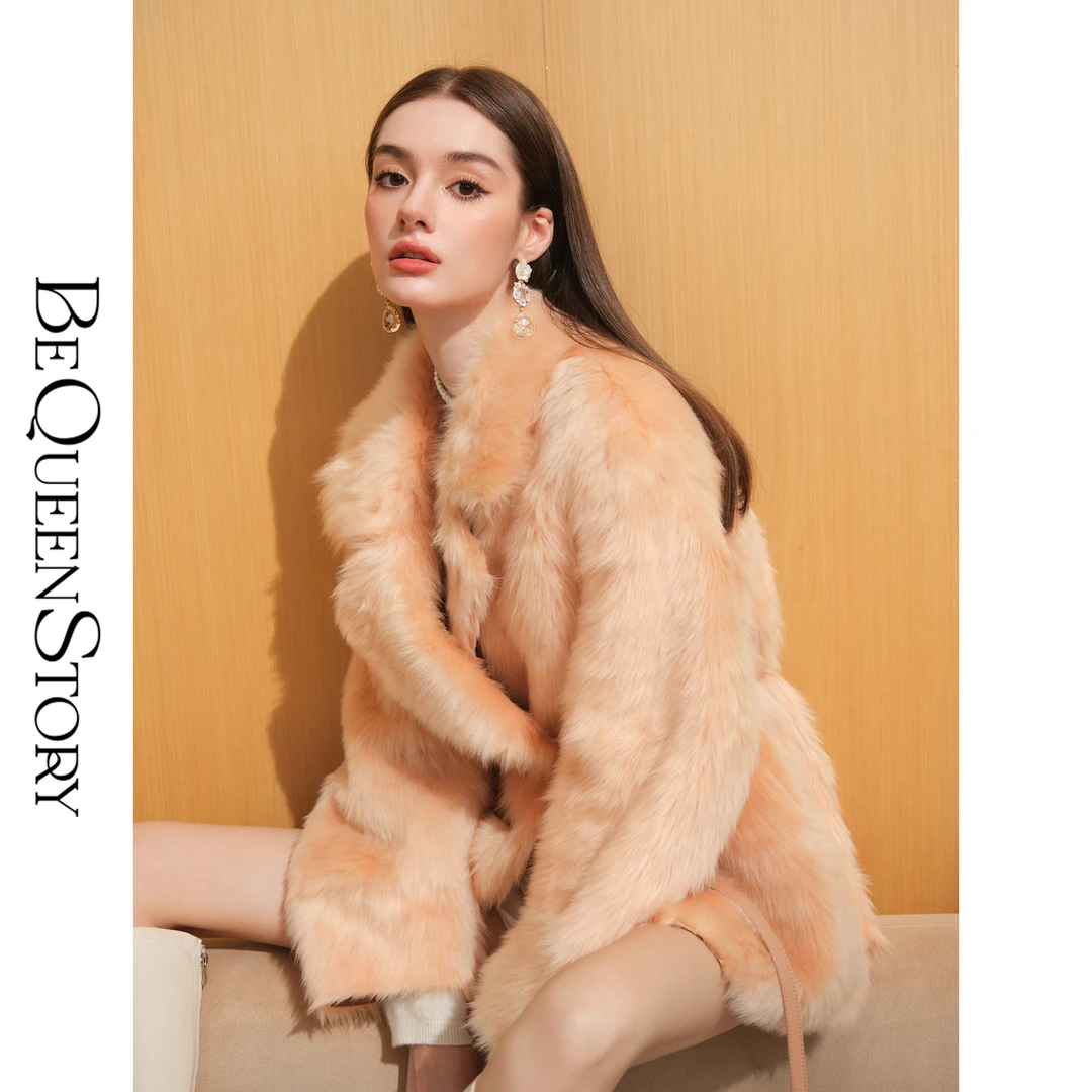 BeQueenStory【温莎古堡】西班牙拉贡面料西装领皮草外套秋冬