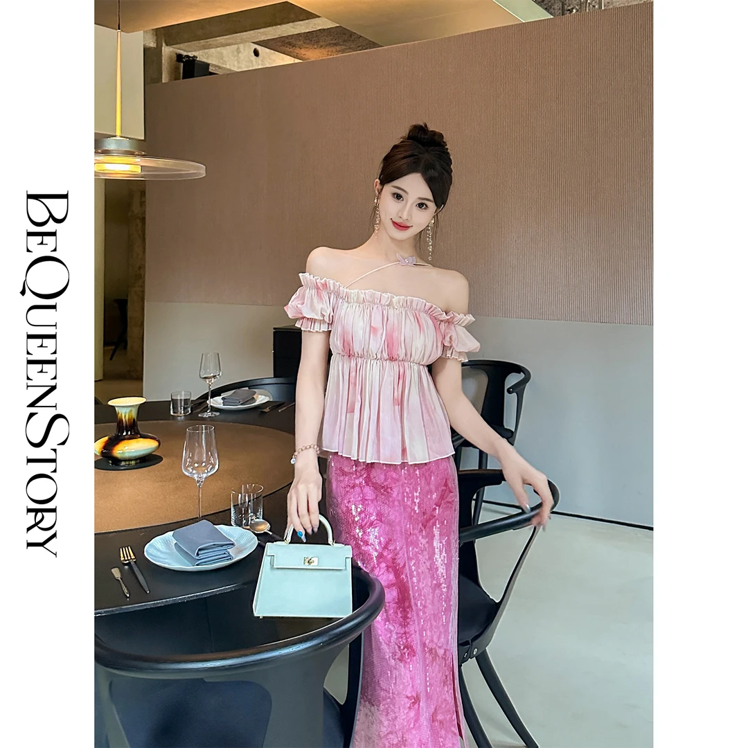 BeQueenStory【烟熏玫瑰】优雅手工荷叶边百搭法式小众高级感上衣