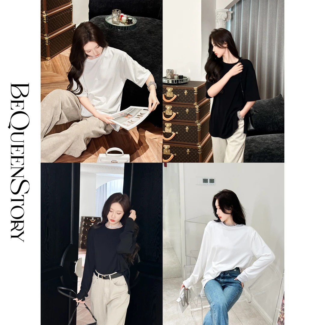 BeQueenStory【暖冬磨毛T】升级版抗菌黑科技 300g亲肤磨毛打底T恤