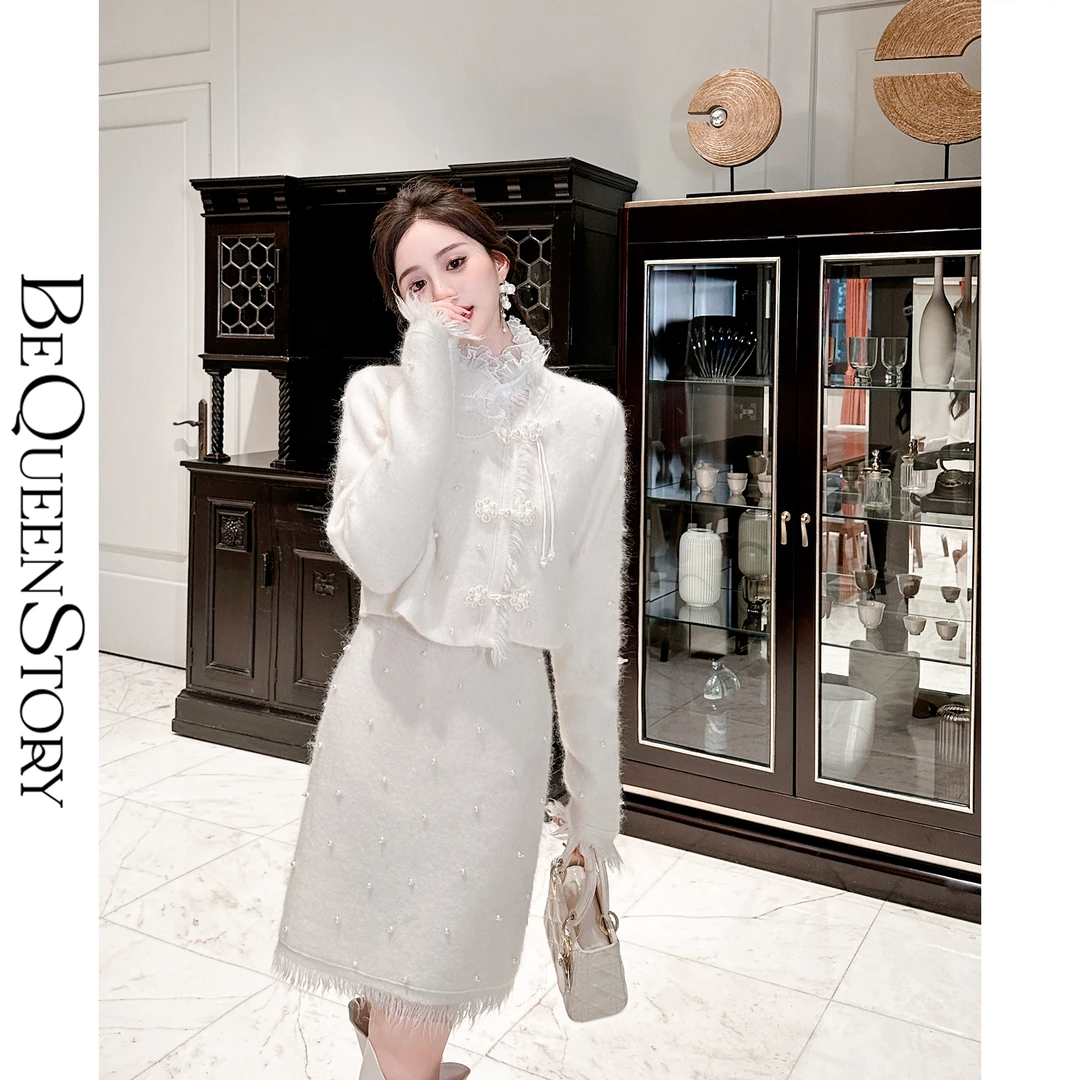 余潇潇【月光手信】新中式国风手工盘扣外套&半裙秋冬套装