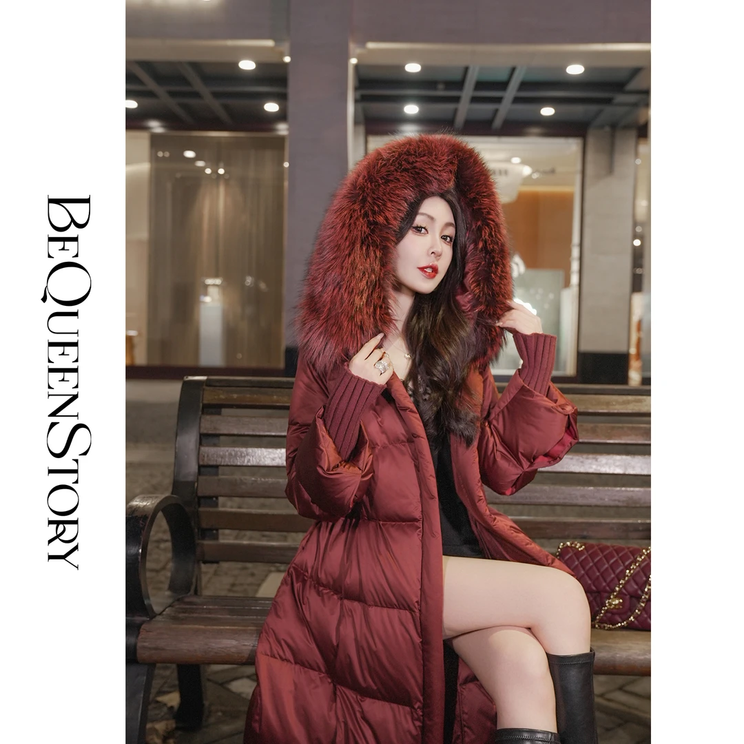 余潇潇【极地安可拉】时尚百搭狐狸毛领填充鹅绒收口外套冬